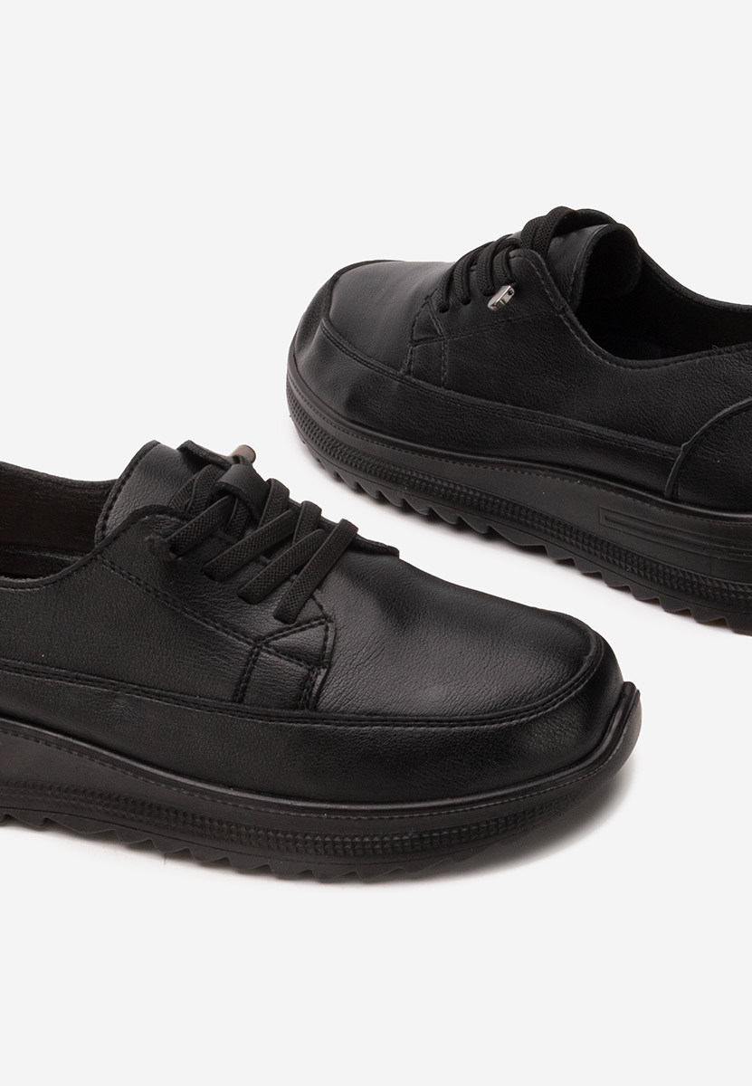 Czarne półbuty damskie Melbaua