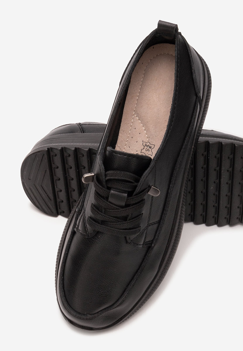 Czarne półbuty damskie Melbaua