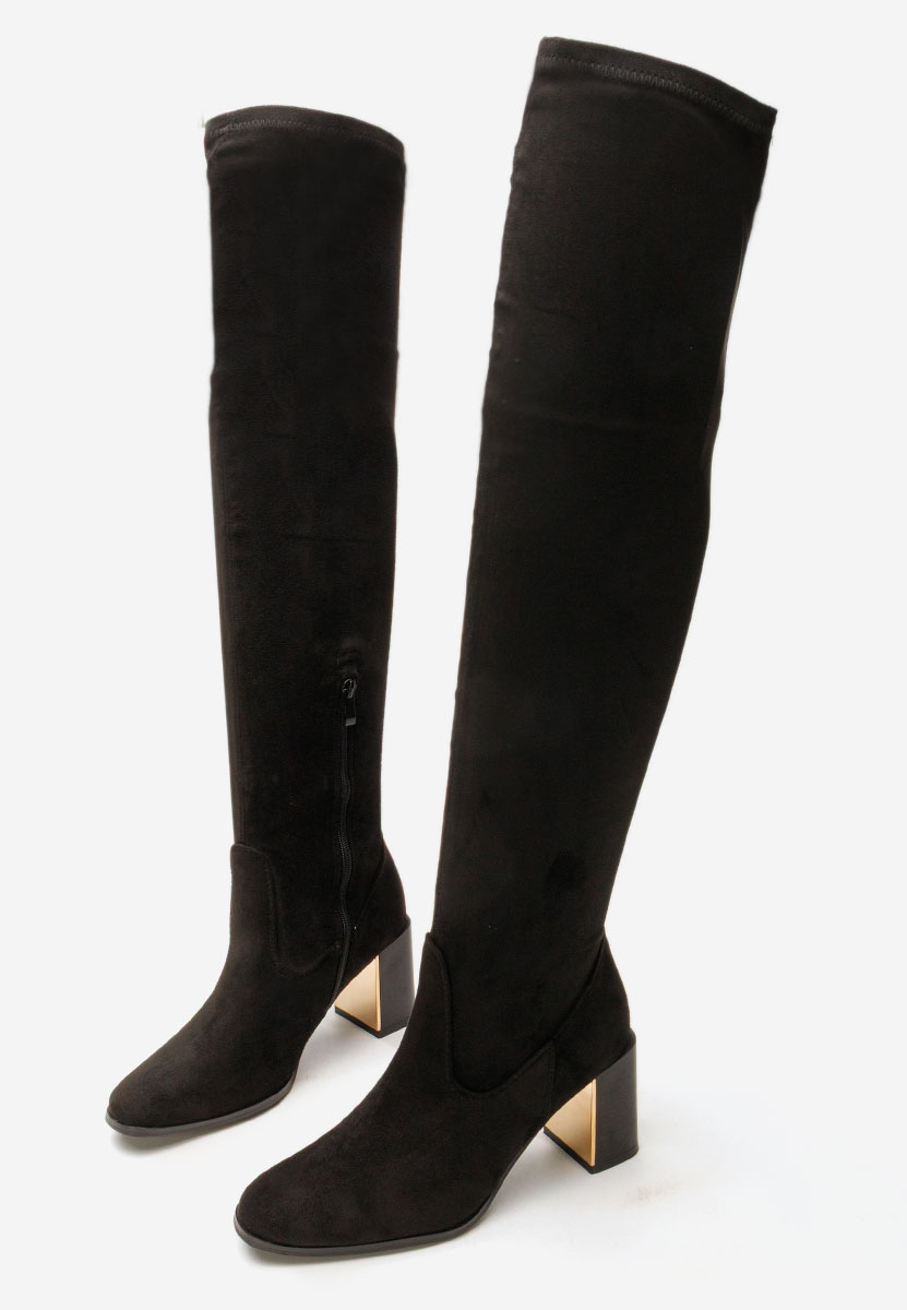 Czarne długie kozaki za kolano Jeanne V2