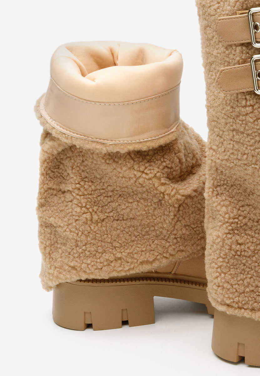 Khaki kozaki płaskie Morina