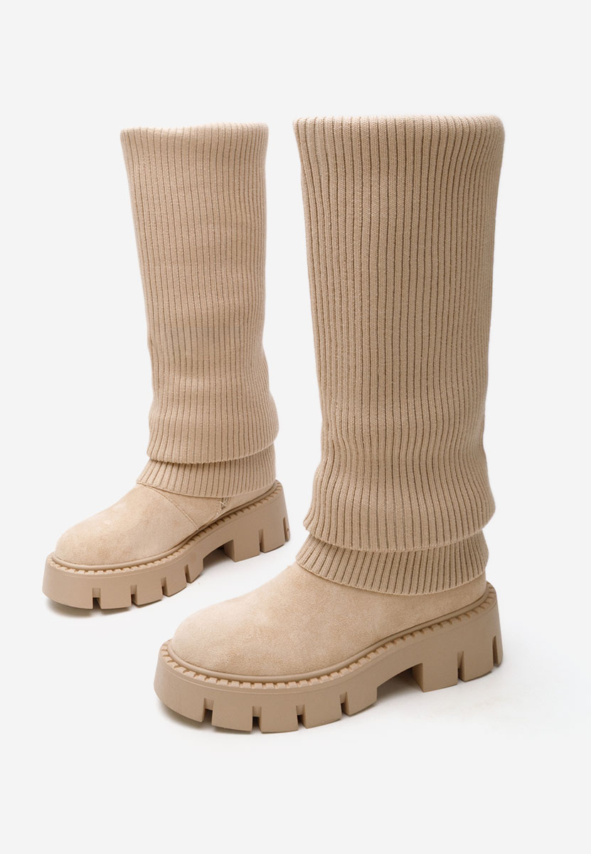 Beżowe kozaki damskie Michelina