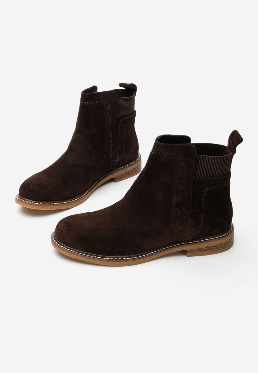 Brązowe botki damskie skórzane Torrenia V3