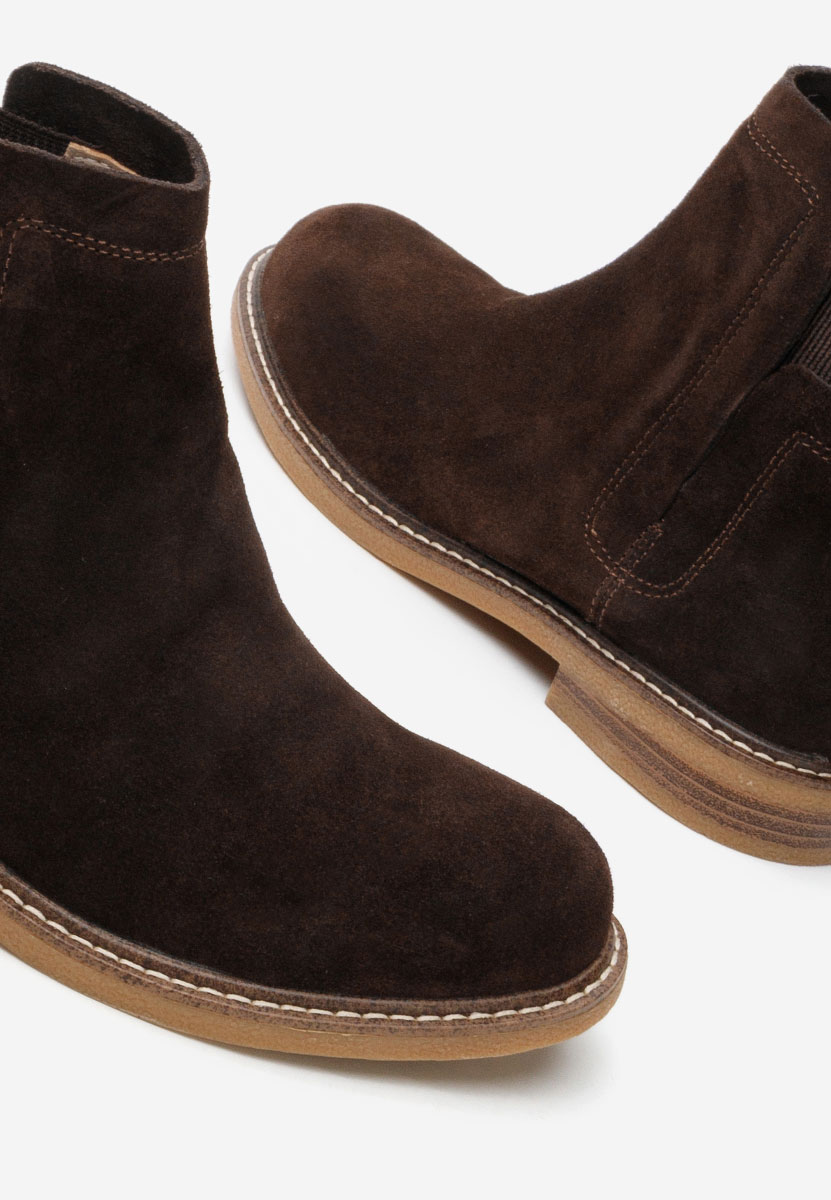 Brązowe botki damskie skórzane Torrenia V3