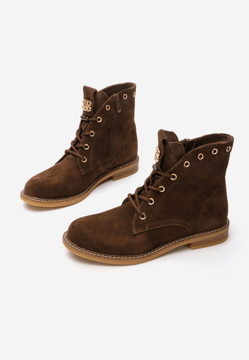 Brązowe botki damskie skórzane Farelia Brązowe botki damskie skórzane Farelia