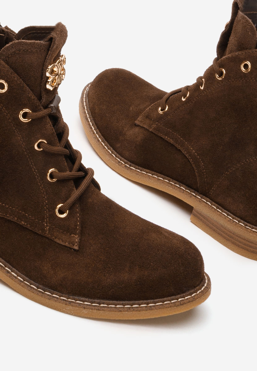 Brązowe botki damskie skórzane Farelia Brązowe botki damskie skórzane Farelia