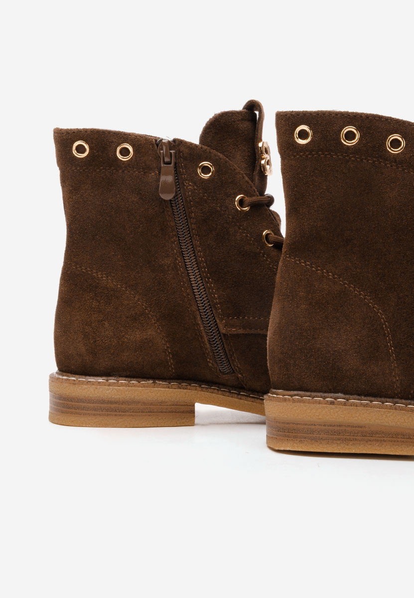 Brązowe botki damskie skórzane Farelia Brązowe botki damskie skórzane Farelia