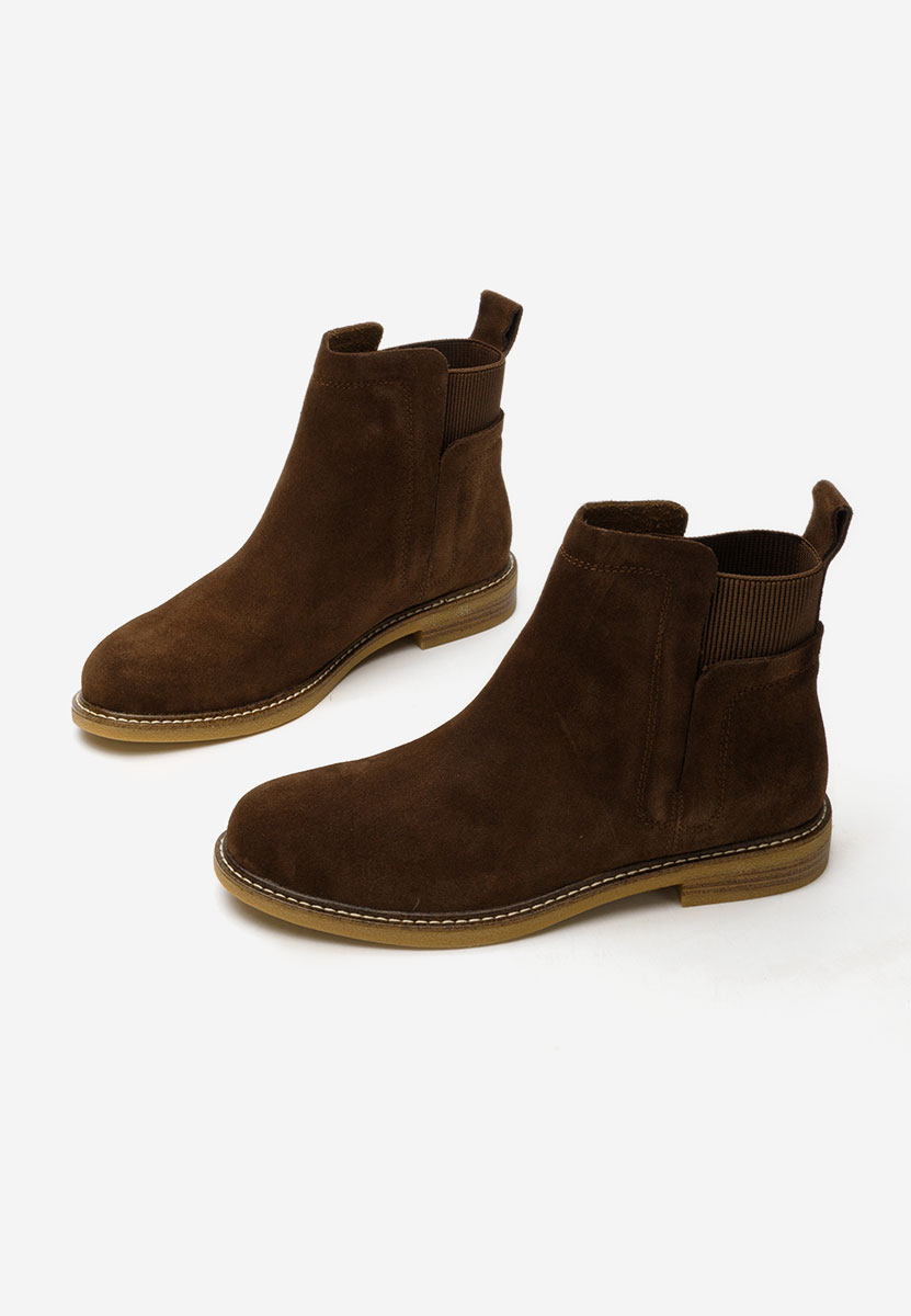 Brązowe botki damskie skórzane Torrenia V4