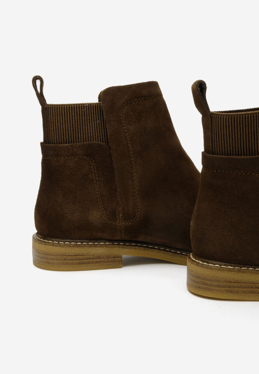 Brązowe botki damskie skórzane Torrenia V4