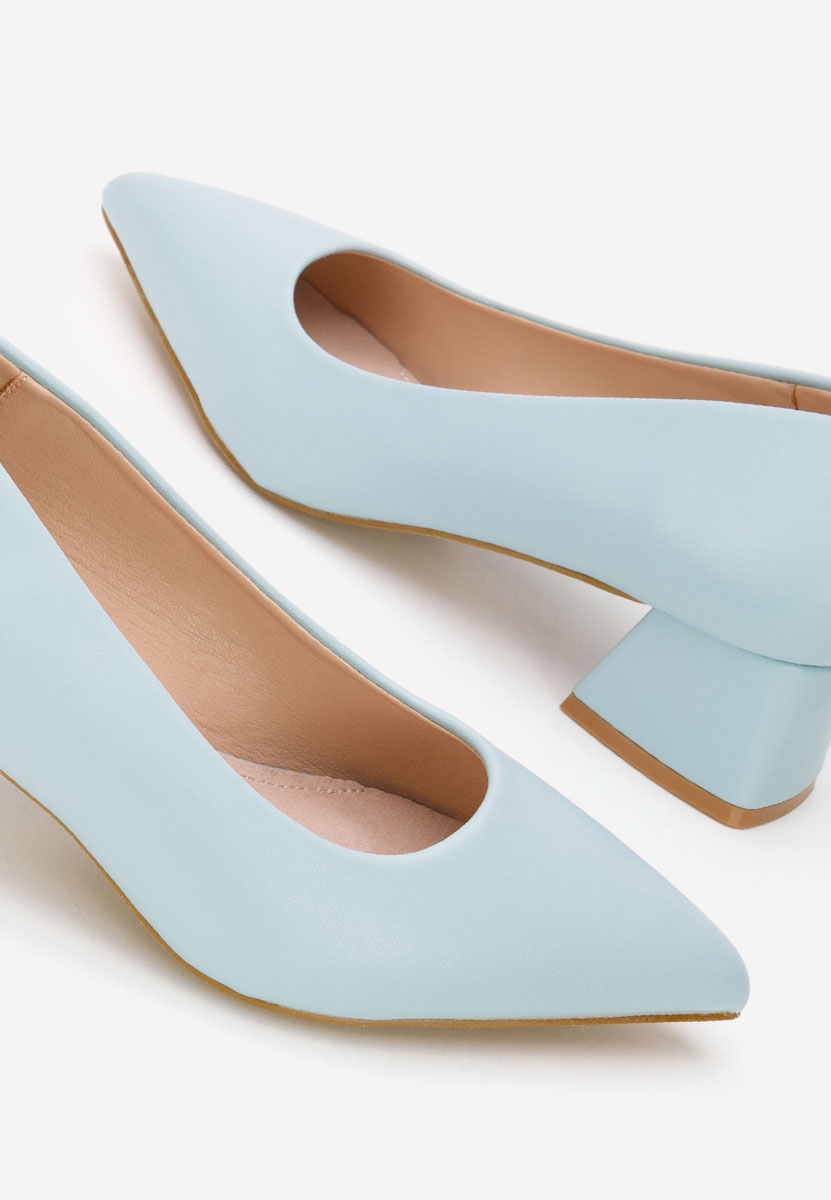 Niebieski czółenka na niskim obcasie Alleva V2