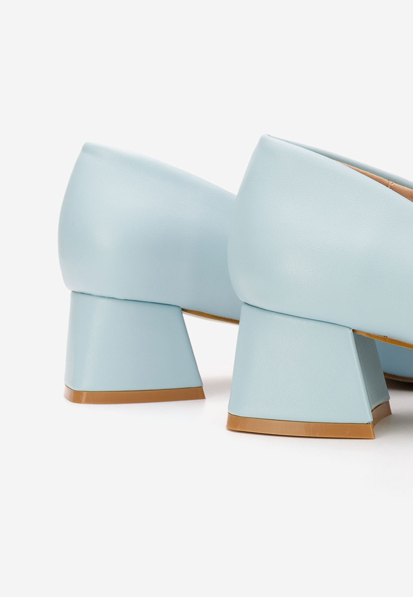 Niebieski czółenka na niskim obcasie Alleva V2