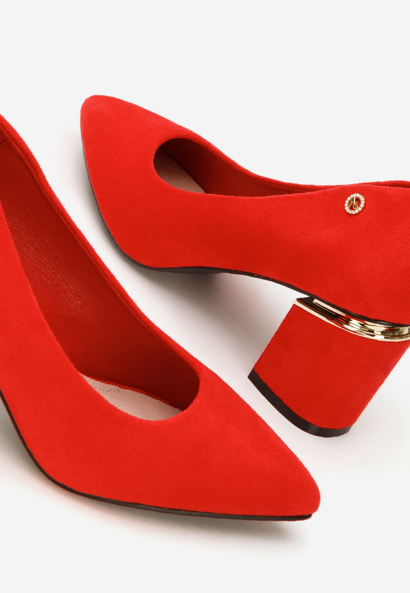 Czerwone czółenka na słupku Nelia V5