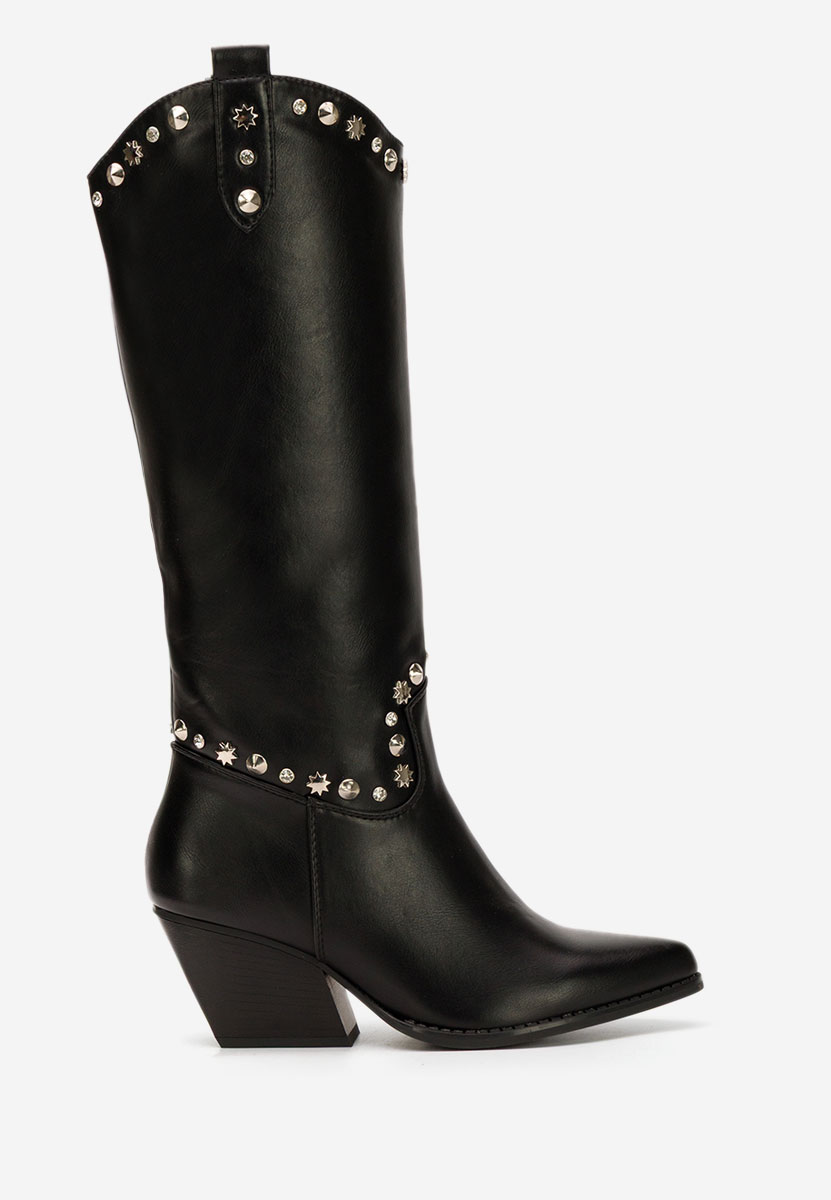 Czarne kozaki kowbojki damskie Crisela