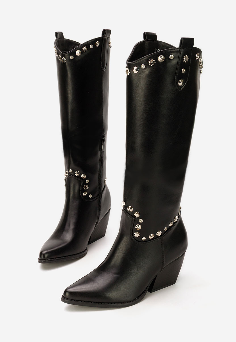 Czarne kozaki kowbojki damskie Crisela