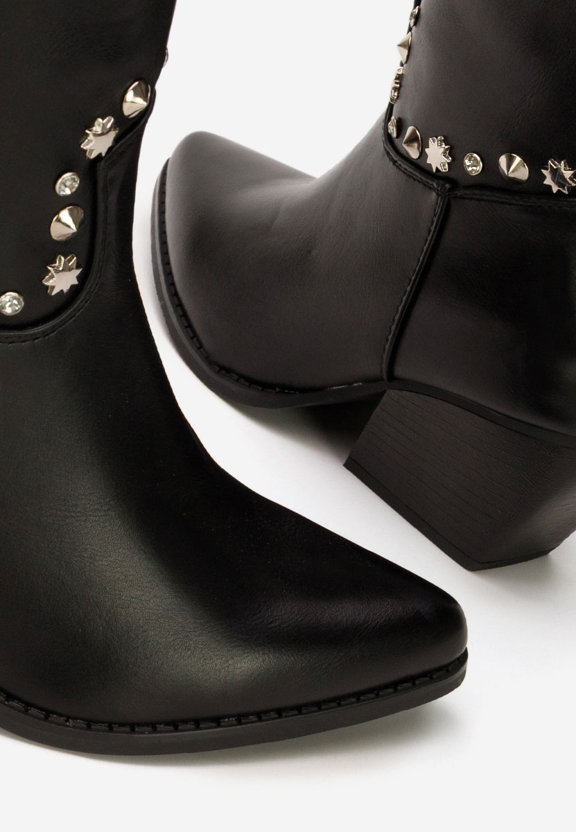 Czarne kozaki kowbojki damskie Crisela