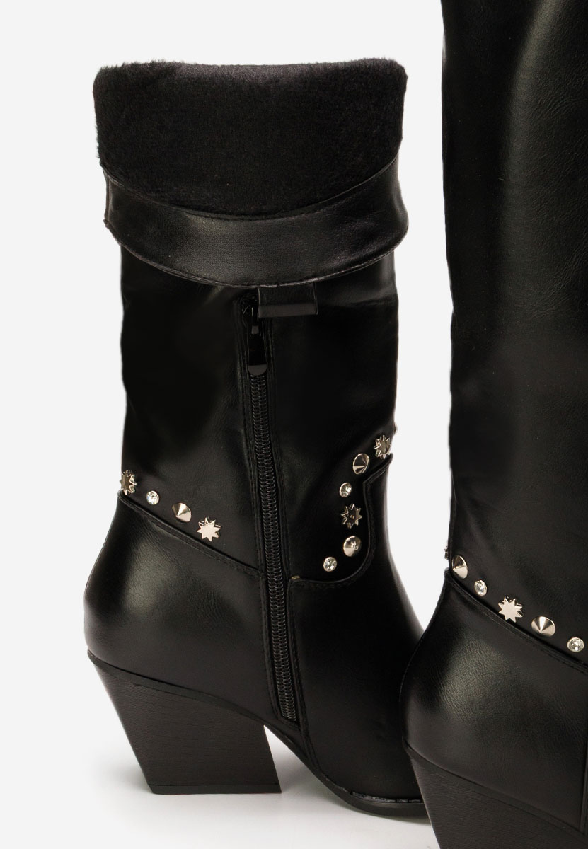 Czarne kozaki kowbojki damskie Crisela