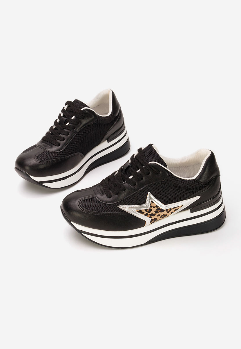 Czarne sneakersy na platformie Valorys
