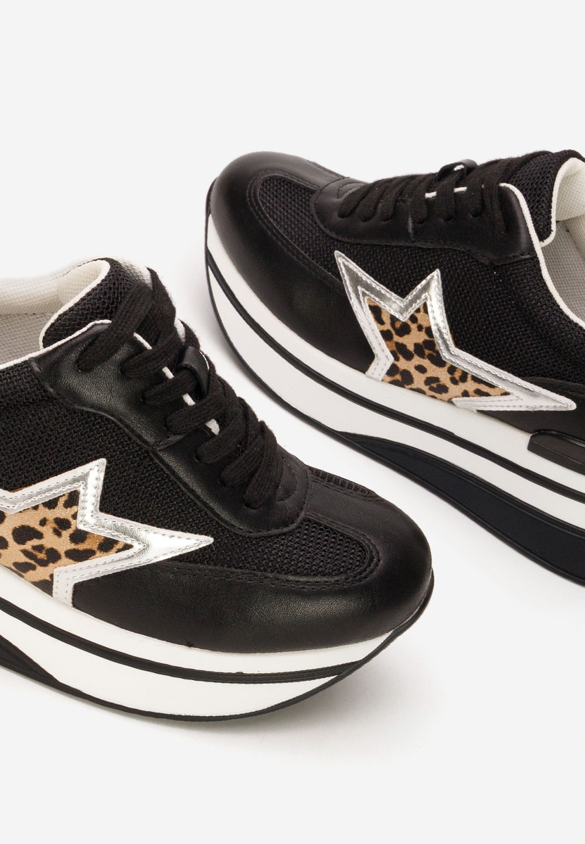 Czarne sneakersy na platformie Valorys