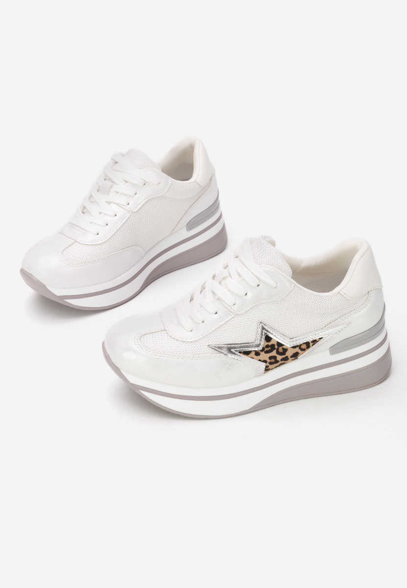 Srebrne sneakersy na platformie Valorys
