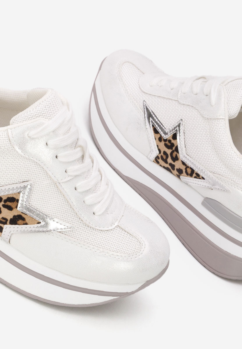 Srebrne sneakersy na platformie Valorys