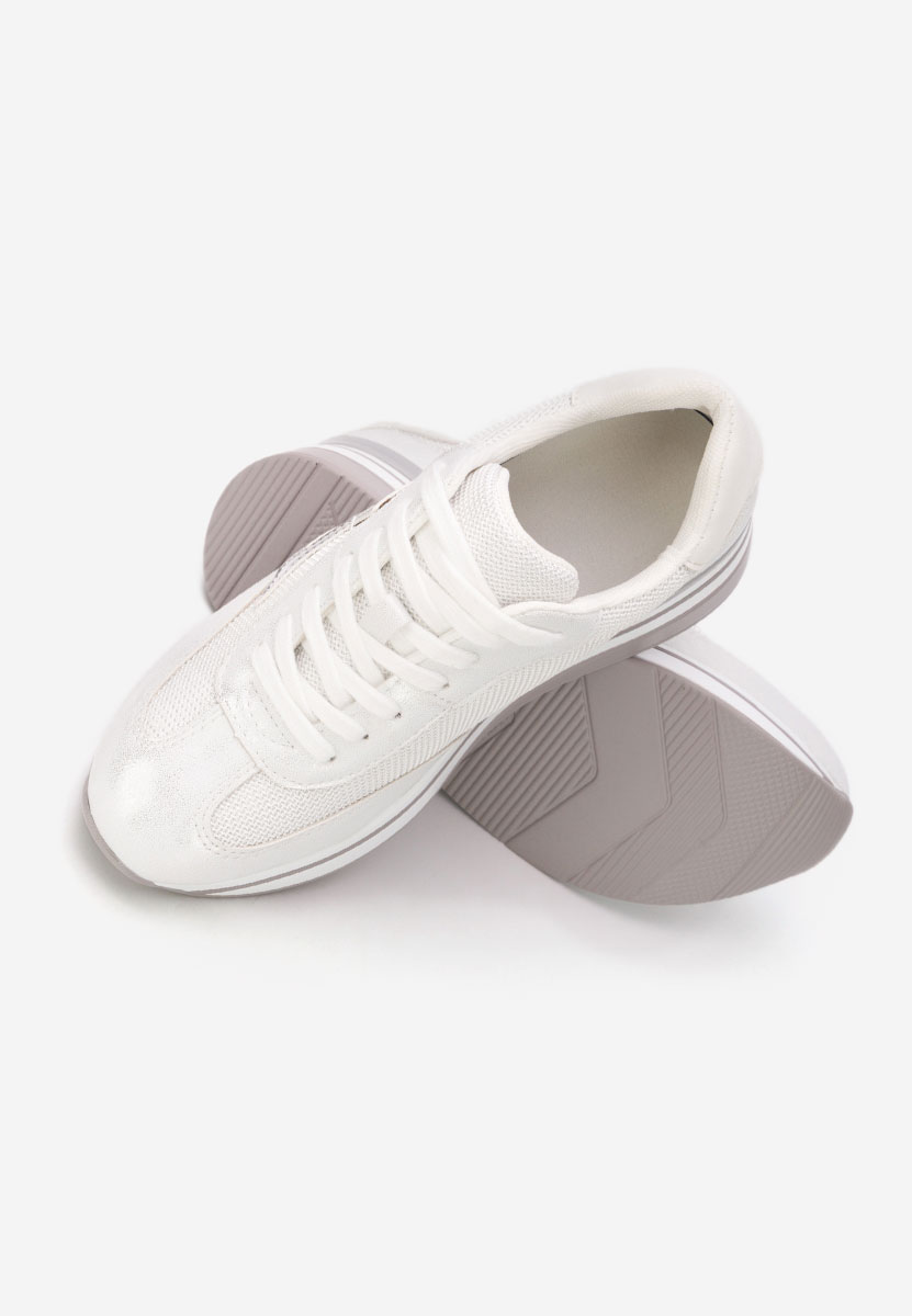Srebrne sneakersy na platformie Valorys