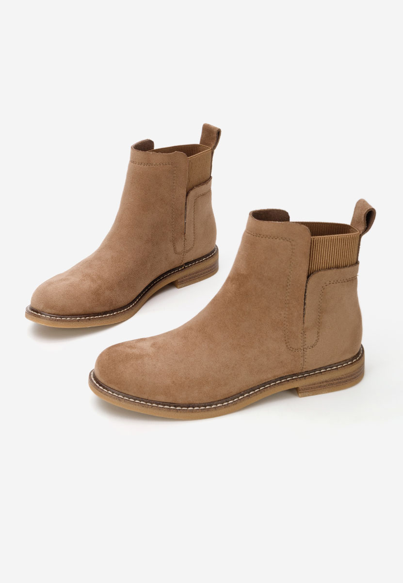 Khaki botki płaskie Torrenia