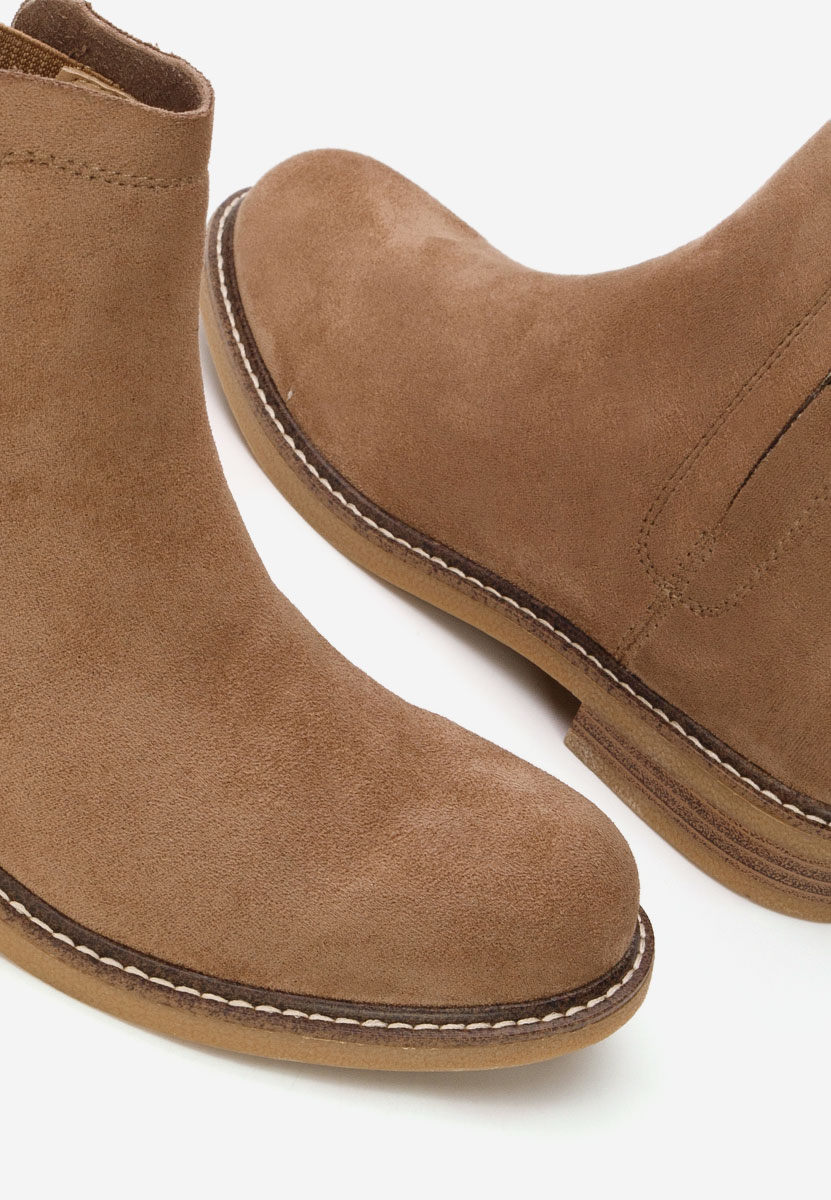 Khaki botki płaskie Torrenia