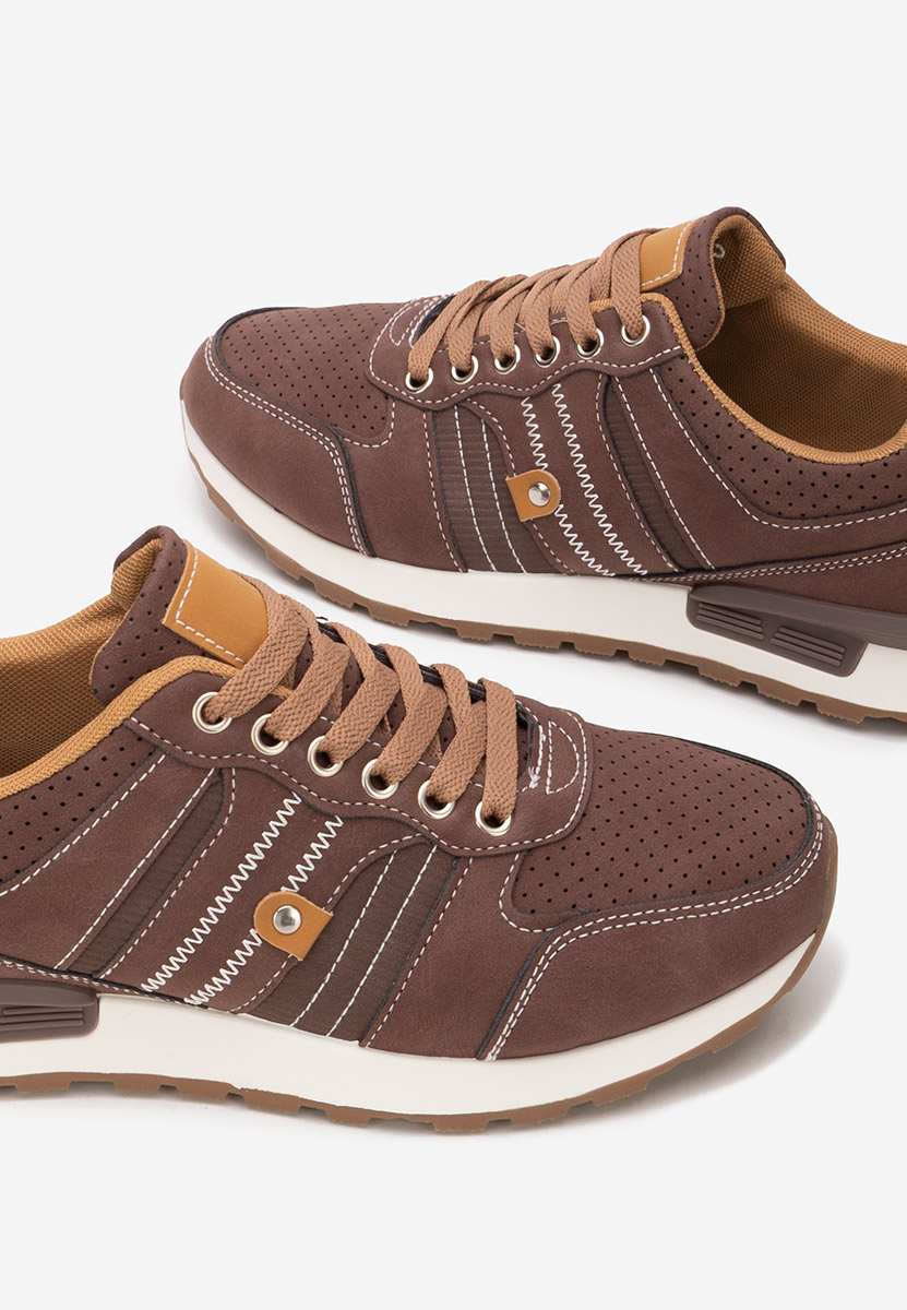 Brązowe sneakersy męskie Melcor