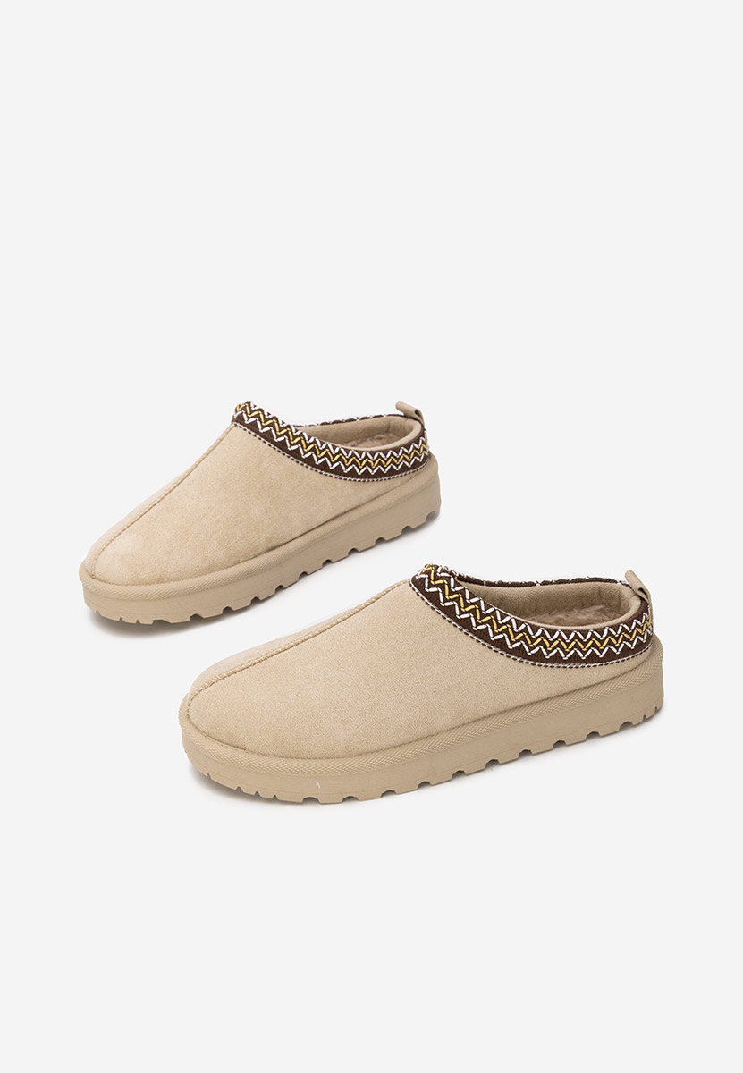 Beżowe drewniaki Airene