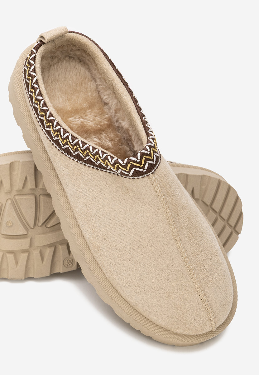 Beżowe drewniaki Airene