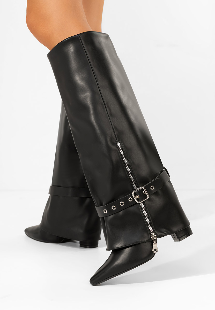 Czarne kozaki na słupku Scotia V2