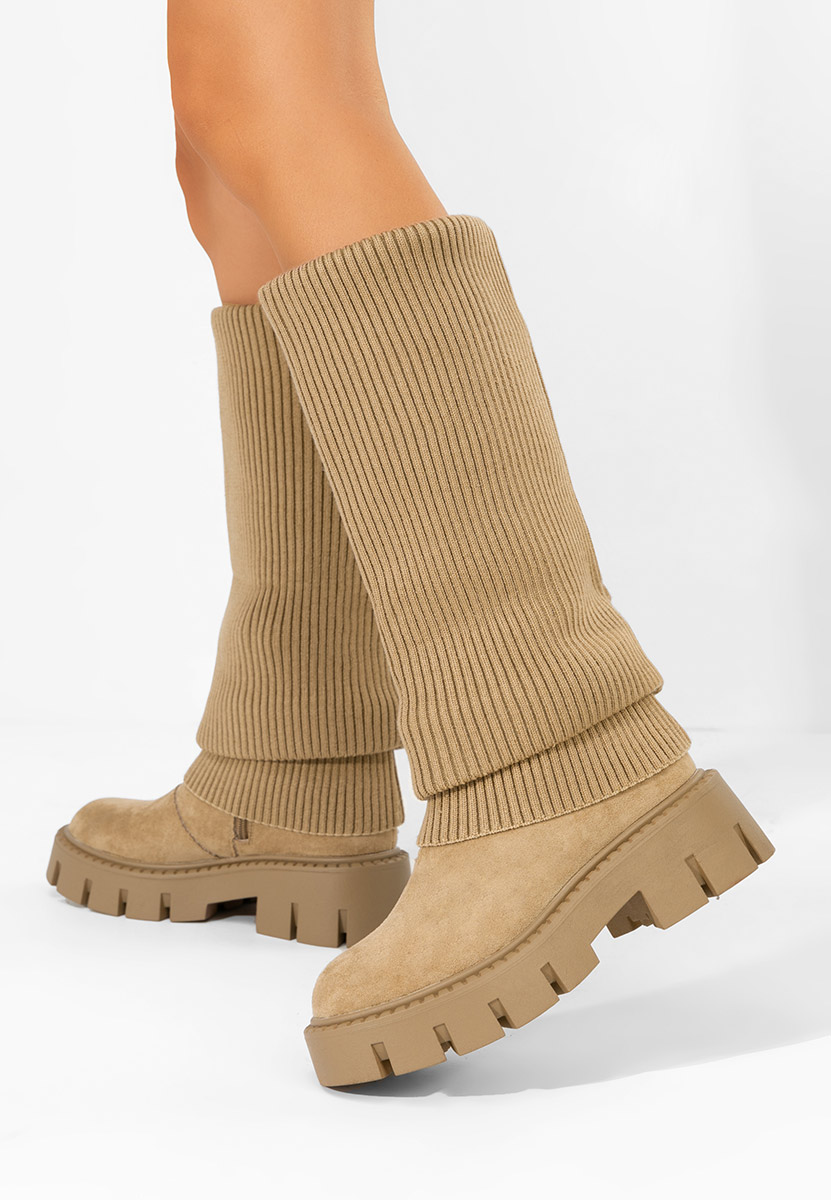 Khaki kozaki damskie Michelina