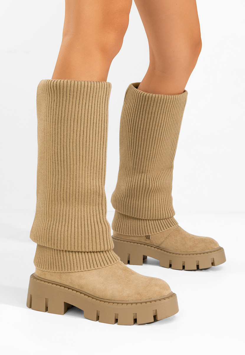 Khaki kozaki damskie Michelina