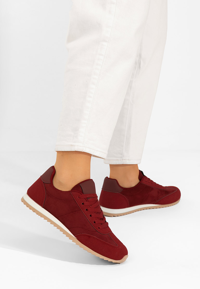 Bordowe sneakersy damskie Crinea