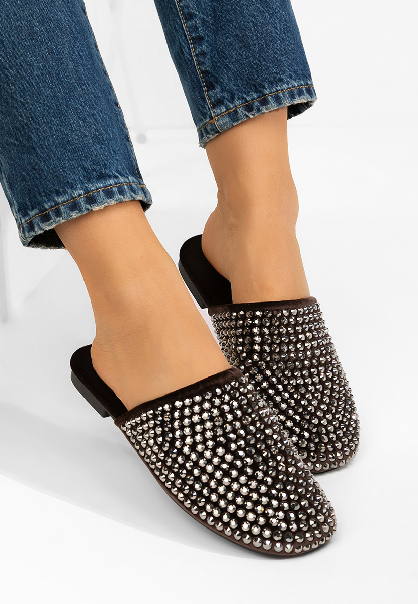 Brązowe klapki damskie Sirina