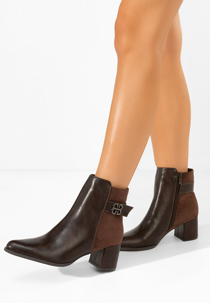 Brązowe botki na słupku Marivora V2