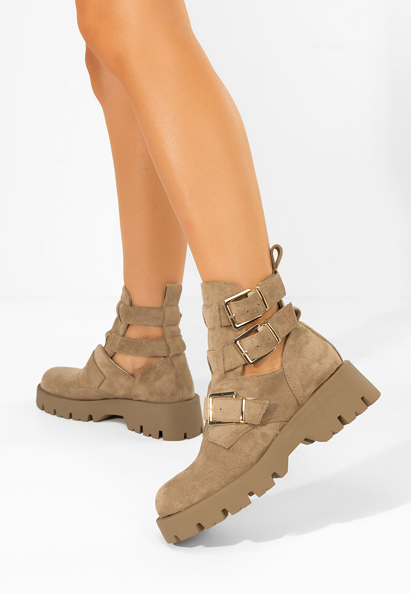 Khaki buty jesienne damskie Audrie