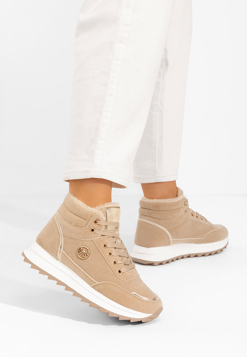 Khaki zimowe sneakersy damskie Noira Khaki zimowe sneakersy damskie Noira