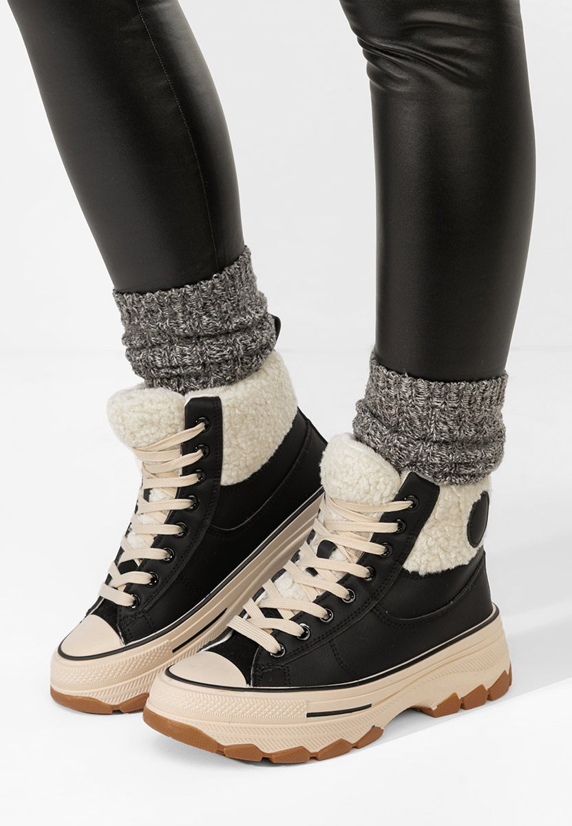 Czarne trampki wysokie damskie Oziana