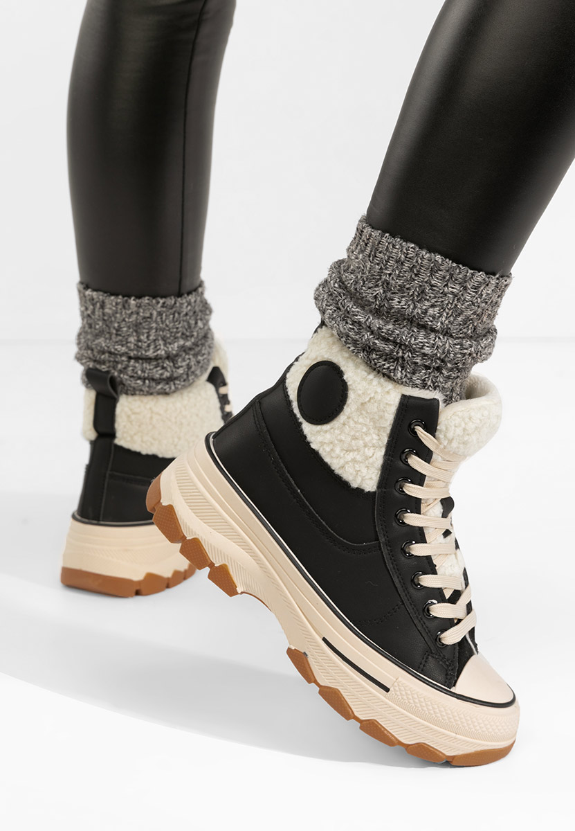 Czarne trampki wysokie damskie Oziana