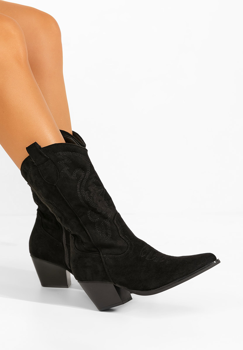 Czarne kozaki kowbojki damskie Savelis