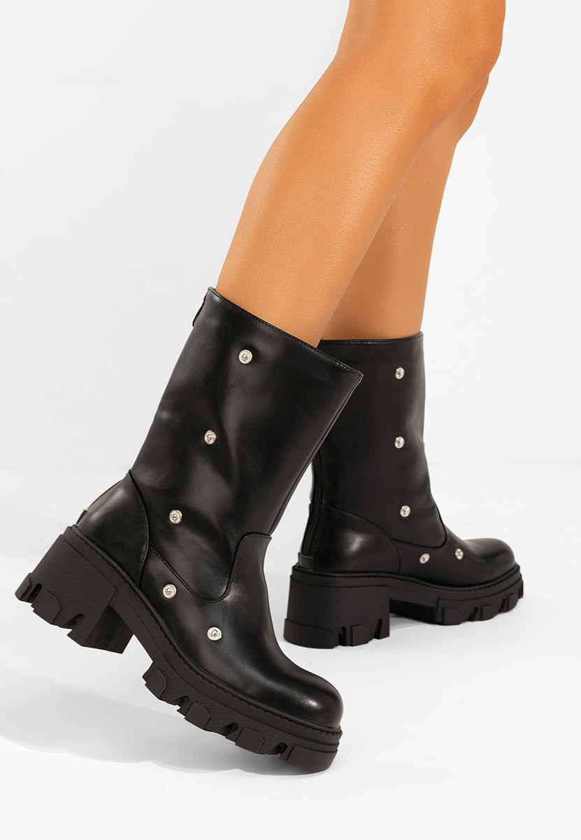 Czarne kozaki damskie Valena