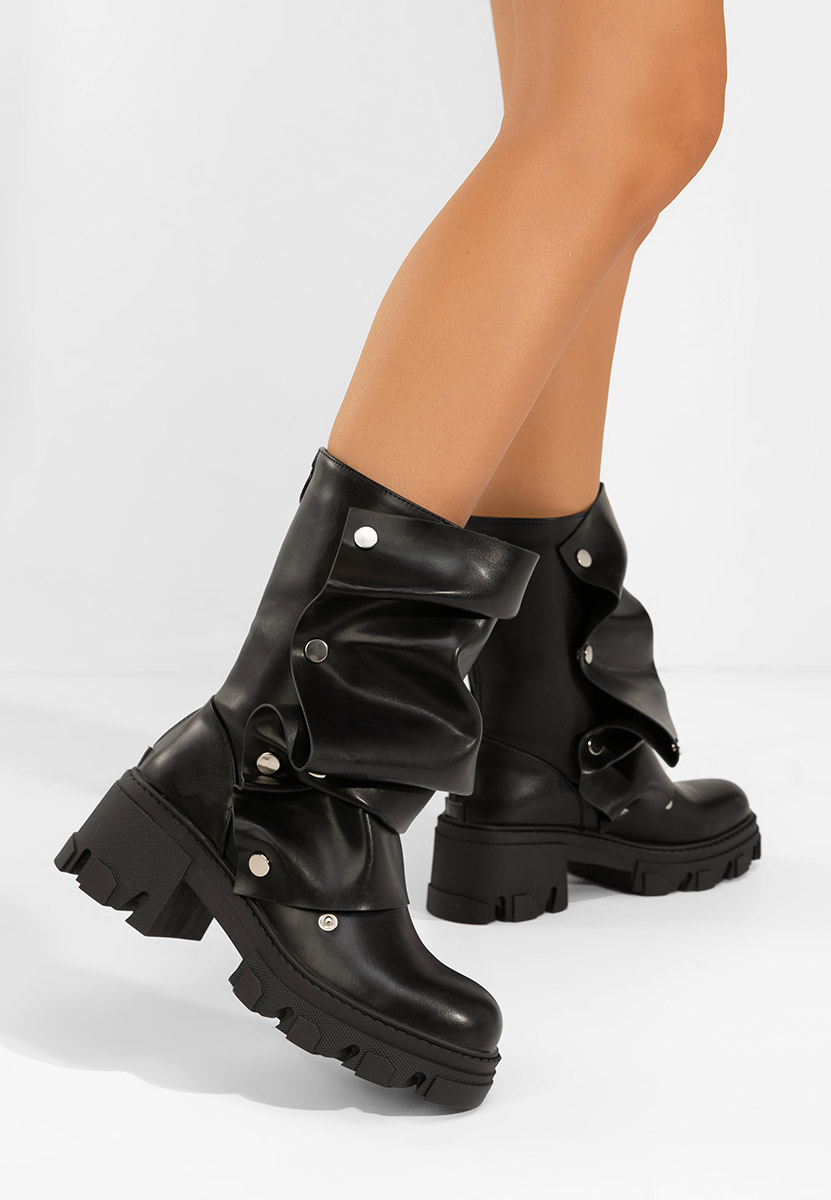 Czarne kozaki damskie Valena