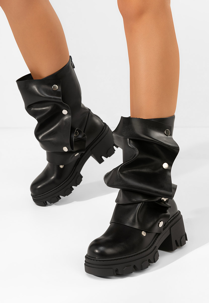 Czarne kozaki damskie Valena