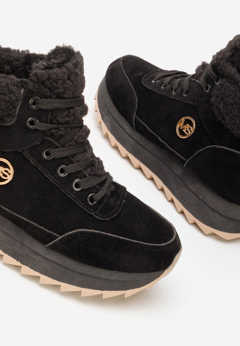 Czarne zimowe sneakersy damskie Avilma V3