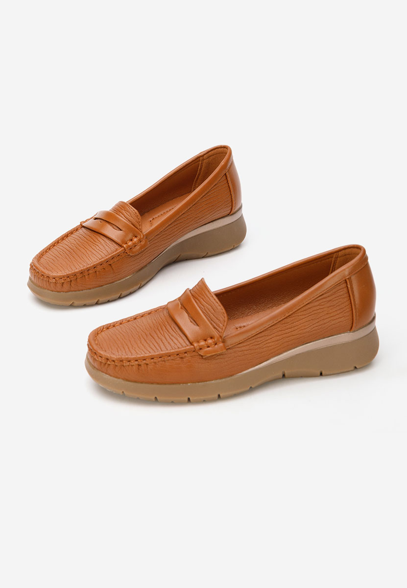 Camelowe mokasyny na platformie Ozina