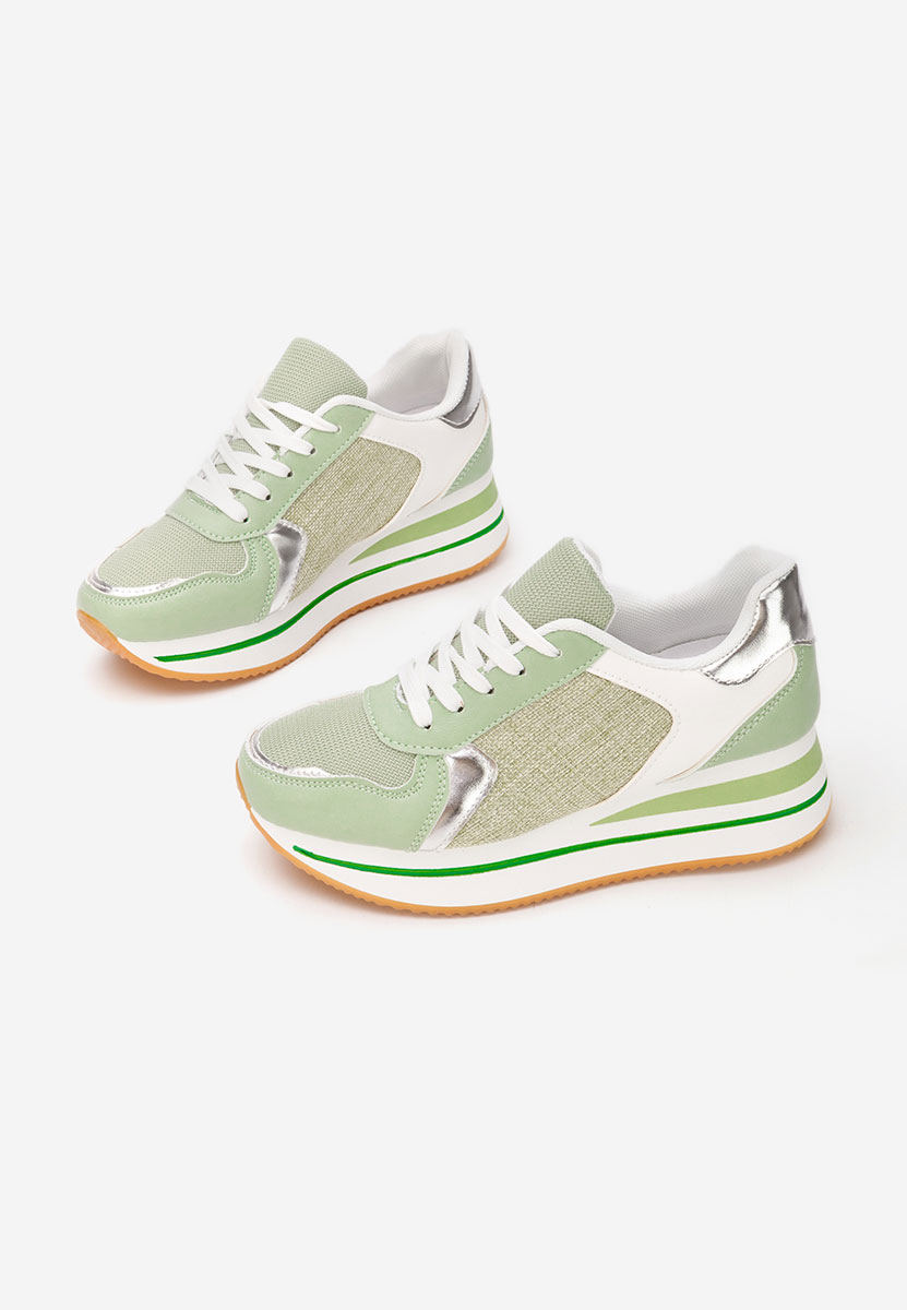 Zielone sneakersy na platformie Sidnei