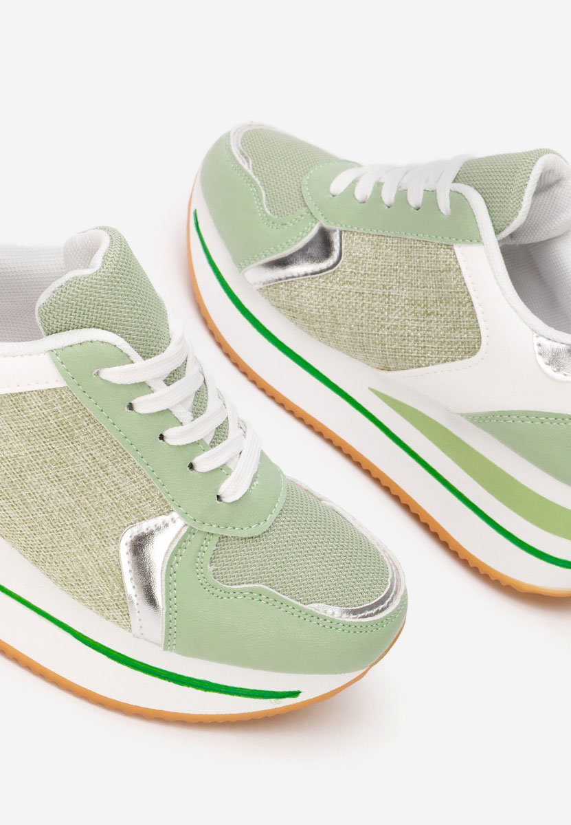 Zielone sneakersy na platformie Sidnei