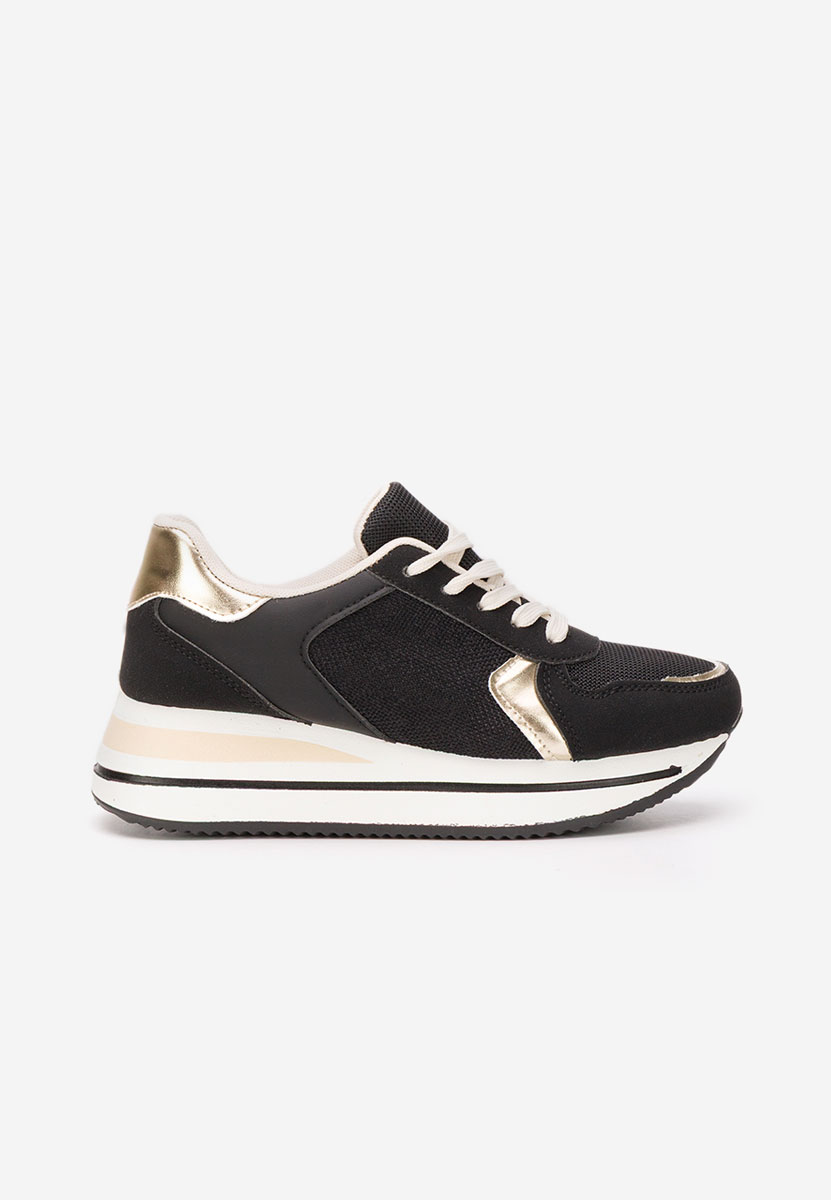 Czarne sneakersy na platformie Sidnei