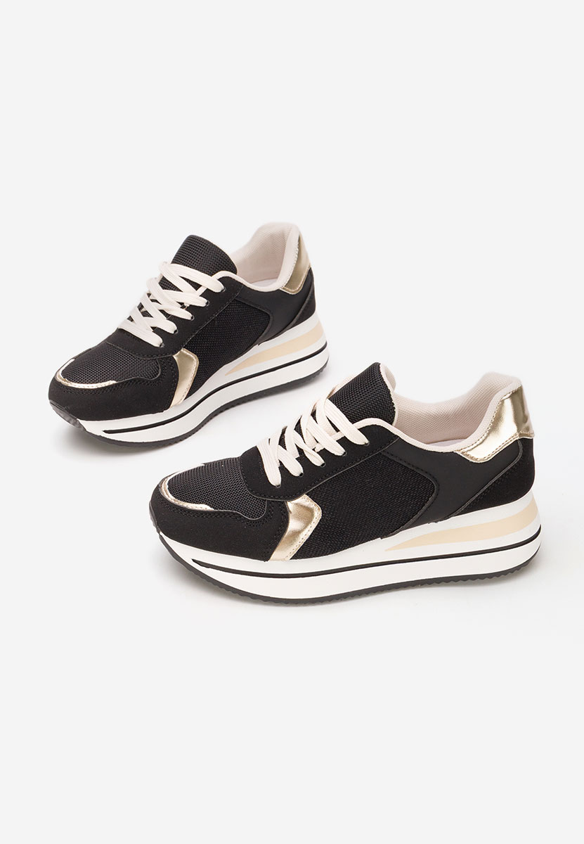 Czarne sneakersy na platformie Sidnei
