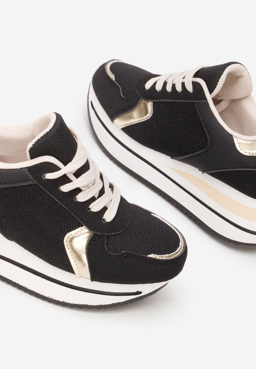 Czarne sneakersy na platformie Sidnei